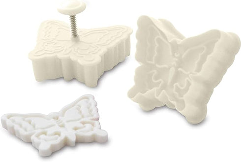 Ateco Fondant and Dough Plunger Cutter and Embosser, 2-Inch, Butterfly
