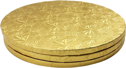 Round Cake Board (1/2" thick)- Gold Foil Corrugated Cardboard for Multi-Layer Cakes