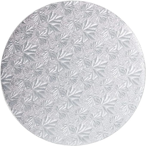 Round Cake Board (1/2" thick)- Silver Foil Corrugated Cardboard for Multi-Layer Cakes