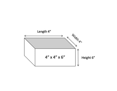 Square Styrofoam Cake Dummies (4" Inches)