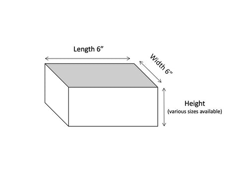 Square Styrofoam Cake Dummies (6" Inches)