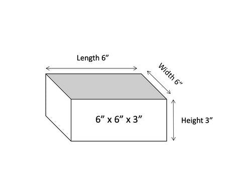 Square Styrofoam Cake Dummies (6" Inches)