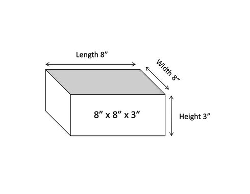 Square Styrofoam Cake Dummies (8" Inches)