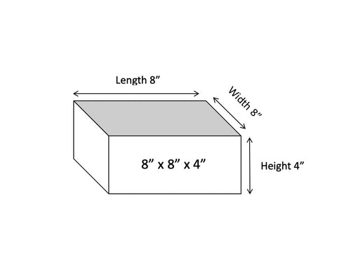 Square Styrofoam Cake Dummies (8" Inches)