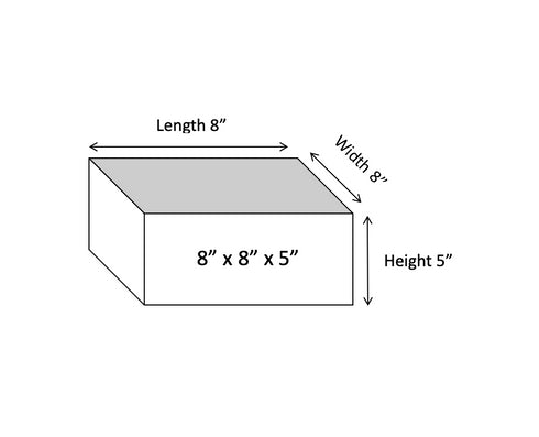 Square Styrofoam Cake Dummies (8" Inches)