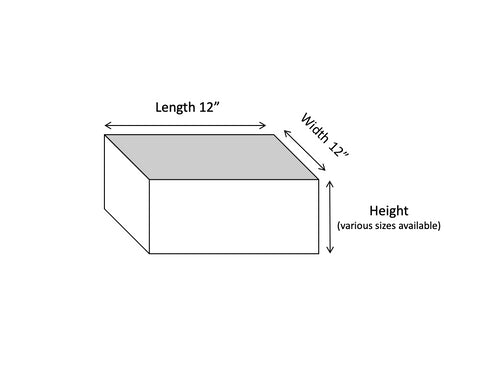 Square Styrofoam Cake Dummies (12" Inches)