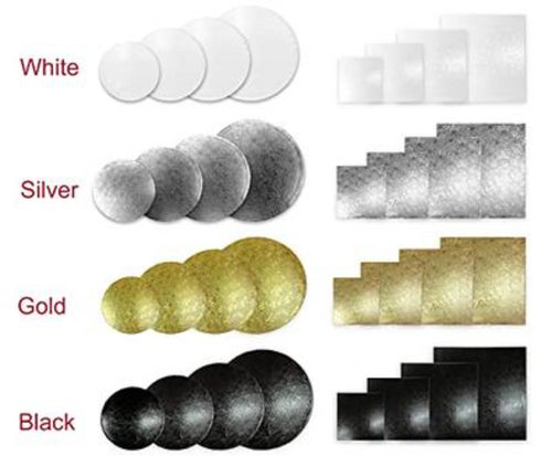 Square Cake Board (1/2" thick)- Gold Foil Corrugated Cardboard for Multi-Layer Cakes