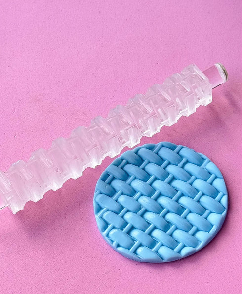 Acrylic Textured Rolling Pin Tool (Basket Weave)