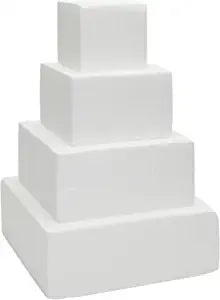 Square Styrofoam Cake Dummies (4" Inches)