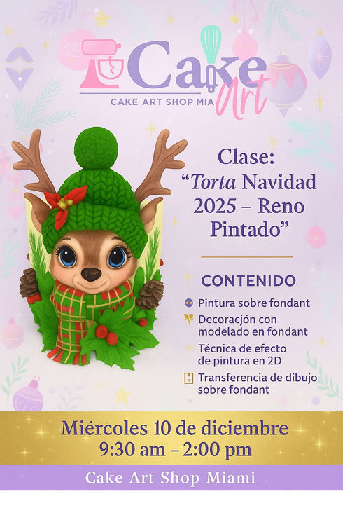 CHRISTMAS CAKE PAINTED REINDEER - CLASS