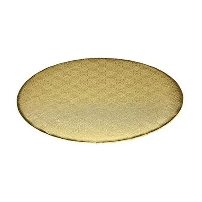 Round Cake Board (1/4" thick)- White Foil Corrugated Cardboard Cakes (Edge)