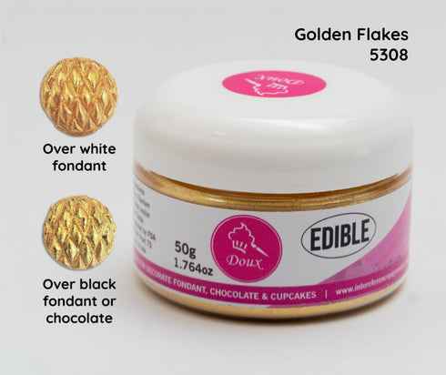 Edible Doux Powder- Golden Flakes