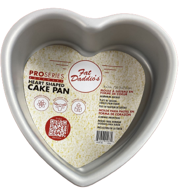 Fat Daddio's PHT-83 Anodized Aluminum Heart Cake Pan, 8 x 3 Inch - Win Depot